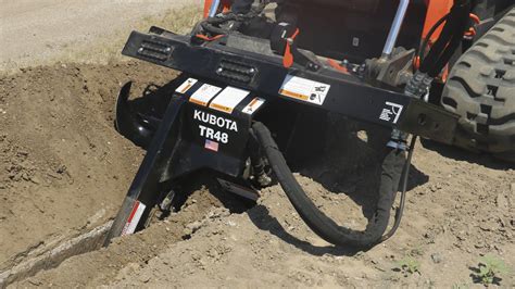 kubota skid steer trenching pictures|kubota tr series trencher.